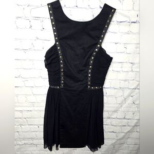 ASOS Petite Black Dress with Gold Studs Size 4